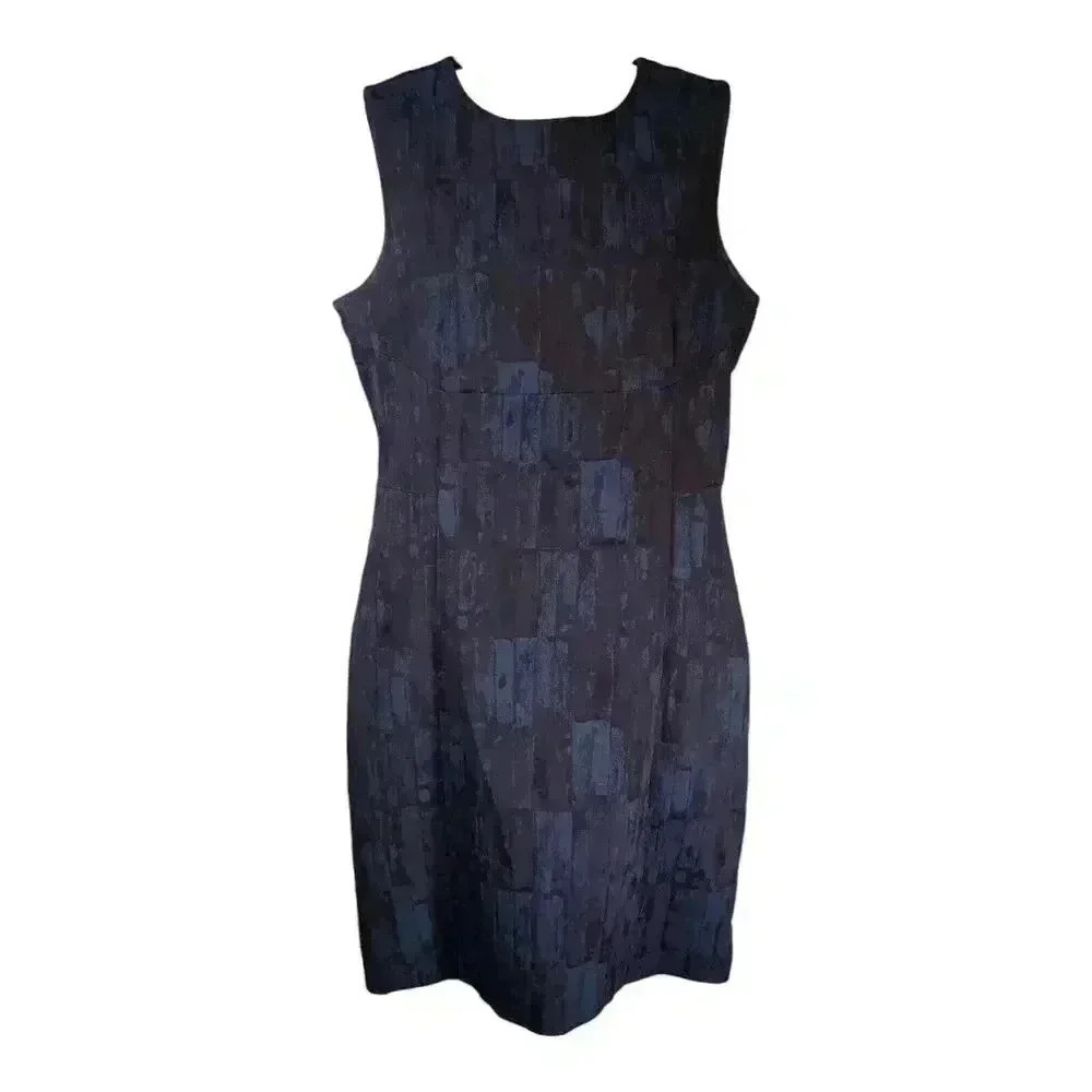 MM Lafleur Sheath Dress Navy Blue Sleeveless Women's 10